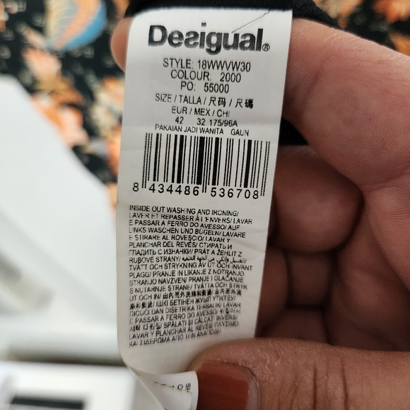 Desigual Paula paisley shift dress tunic size large autumn - Picture 8 of 14